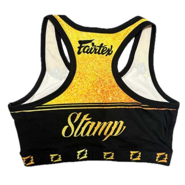Fairtex 女性 M 美版 Stamp 亞洲 L 運動內衣 緊身褲 成套販售 運動內衣,bra,泰拳,Fairtex,黃色,重訓,有氧
