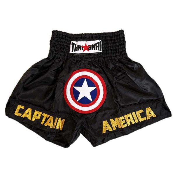THAISMAI 美國隊長 M / L / XL 黑色 泰拳褲 泰拳褲,泰國,拳擊,黑色,MMA,踢拳