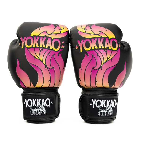 YOKKAO 焰火 12oz 14oz 16oz 黑色 極細纖 拳擊手套 拳套,YOKKAO,拳擊,踢拳,泰拳,拳擊,黑色,fire,black