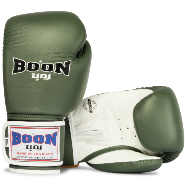 Boon 經典款 14oz 橄欖綠 真皮 拳擊手套 格鬥裝備,拳套,泰拳,BOON,橄欖綠,拳擊,踢拳