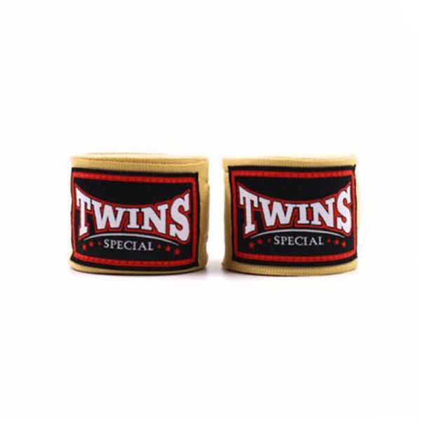 TWINS 手綁帶 金色 4.5 米 彈性棉質 綁手 TWINS,手綁帶,棉質,彈性,泰拳,金色,拳擊
