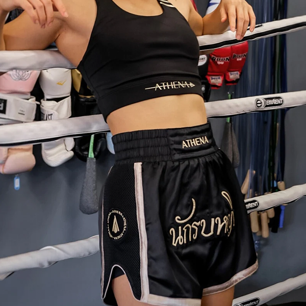 ATHENA 黑色 戰士款 泰拳褲 格鬥褲 運動短褲 運動短褲,泰拳褲,泰拳,ATHENA,黑色,拳擊
