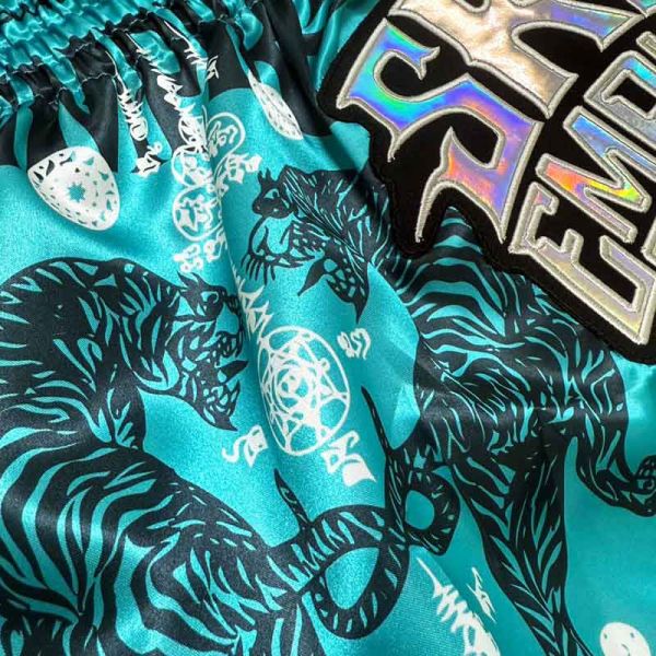 SKS 虎紋炸彈 湖水亮藍 M 泰拳褲 運動短褲 SKS,泰拳褲,運動褲,拳擊,踢拳,泰拳,