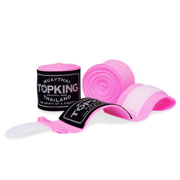 Top King TKB 手綁帶 粉色 4.5 米 彈性棉質 綁手 TOPKING,手綁帶,棉質,彈性,泰拳,粉色,拳擊
