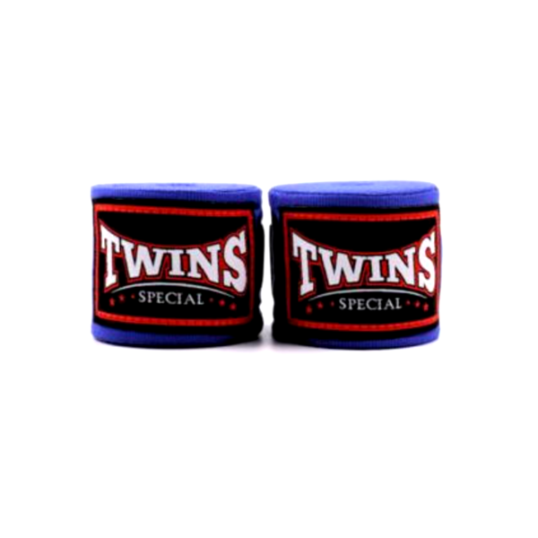 TWINS 手綁帶 藍色 4.5 米 彈性棉質 綁手 TWINS,手綁帶,棉質,彈性,泰拳,藍色,拳擊