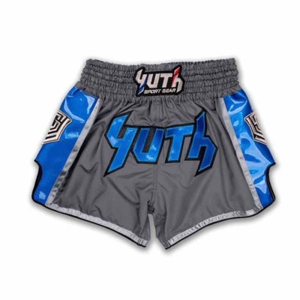YUTH 芭達雅 M 灰藍款 亮面 泰拳褲 運動短褲 YUTH,泰拳褲,運動褲,拳擊,踢拳,泰拳,