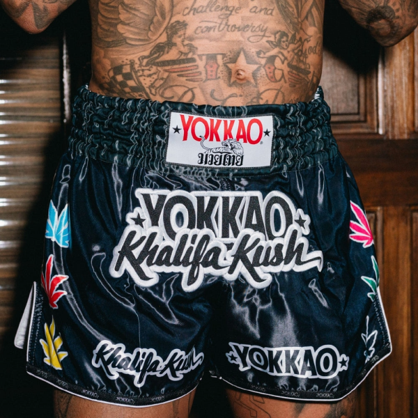 YOKKAO Khalifa Kush M / L / XL 黑色 泰拳褲 踢拳 運動短褲 泰拳褲,運動短褲,泰拳,踢拳,拳擊,MMA,曼谷,大麻,Khalifa