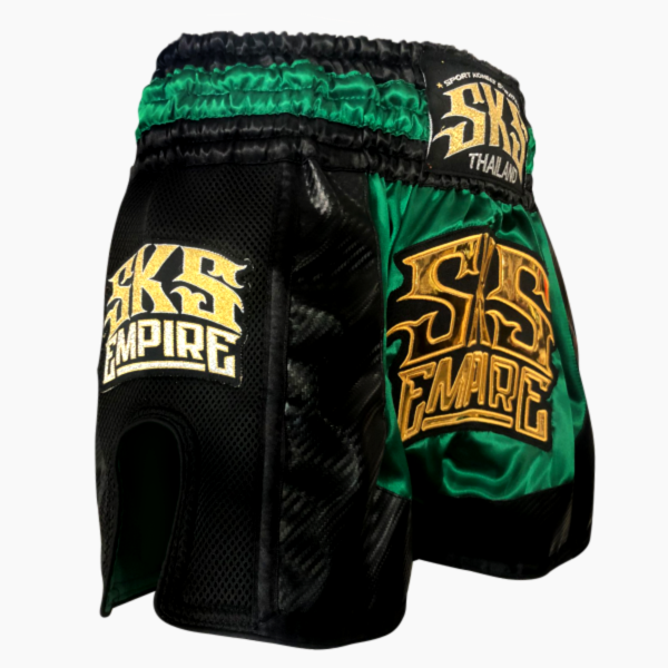 SKS Kevlar 黑綠混色 L 泰拳褲 運動短褲 SKS,泰拳褲,運動褲,拳擊,踢拳,泰拳,