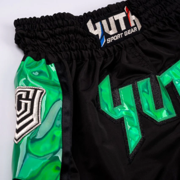 YUTH 芭達雅 XL 黑綠 亮面 泰拳褲 運動短褲 YUTH,泰拳褲,運動褲,拳擊,踢拳,泰拳,