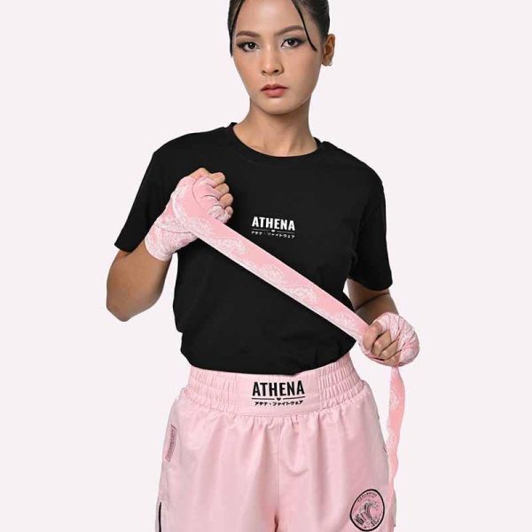 ATHENA 浪潮 Ryoko 粉黑款 S / M / L 泰拳褲 格鬥褲 運動短褲 運動短褲,泰拳褲,泰拳,ATHENA,黑色,拳擊