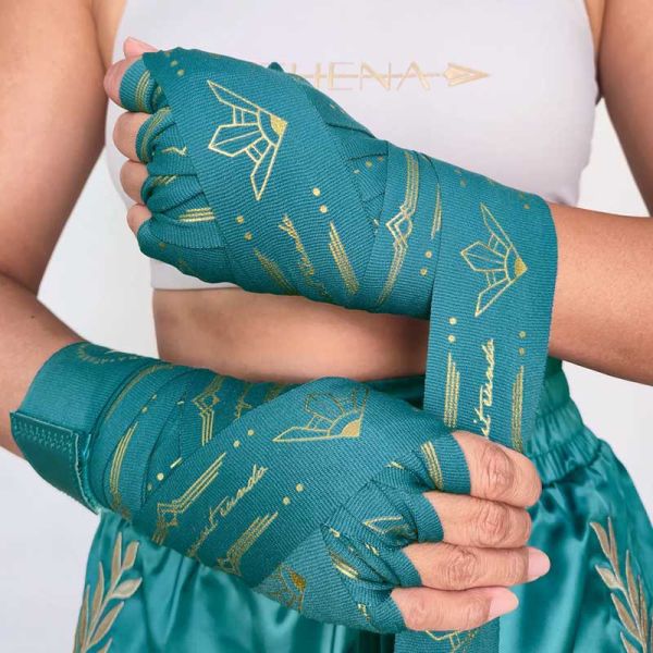 ATHENA 手綁帶 4.5米 黛安娜 湖水綠 附洗滌袋 手綁帶,棉質,彈性,泰拳,ATHENA,綠色,拳擊
