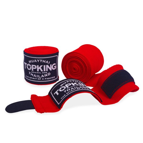 Top King TKB 手綁帶 紅色 4.5 米 彈性棉質 綁手 TOPKING,手綁帶,棉質,彈性,泰拳,紅色,拳擊