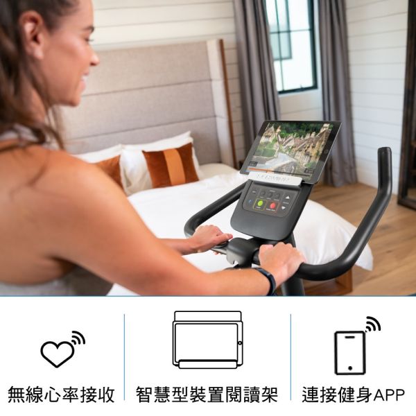 Schwinn 510U 直立式健身車 Schwinn 510U, 直立式健身車, 居家健身, 有氧運動, 磁控阻力, Explore the World, Zwift, 健身APP, 心率監測, 健身器材推薦​,喬山