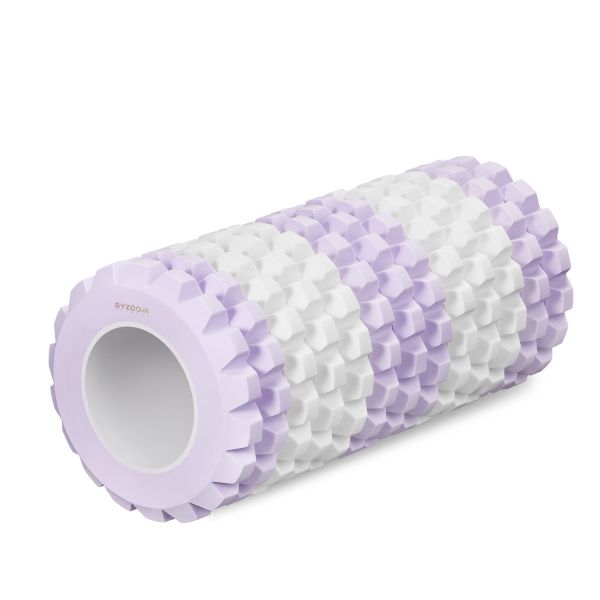 強化版按摩滾筒(粉紫) BYZOOM FITNESS,按摩滾筒,強化版按摩滾筒,粉紫按摩滾筒,35-40D硬度,EVA材質,深層肌肉放鬆,高強度訓練舒緩,居家健身器材,肌肉放鬆工具