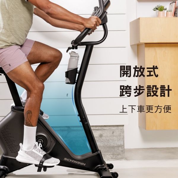 Schwinn 590U 直立式健身車 Schwinn 590U, 直立式健身車, JRNY APP, Zwift, 智能健身車, 有氧運動, 磁控阻力, 靜音健身車, 居家運動, 健身車推薦,喬山