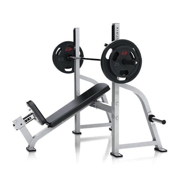 Matrix｜奧林匹克上斜台板 G1-FW164 自由重量訓練架,商用訓練設備,高承重量訓練架,拉力帶掛鉤訓練,重量儲存訓練架,健身房架設,重訓,重量訓練,力量器材,史密斯架,上斜台板,胸肌訓練