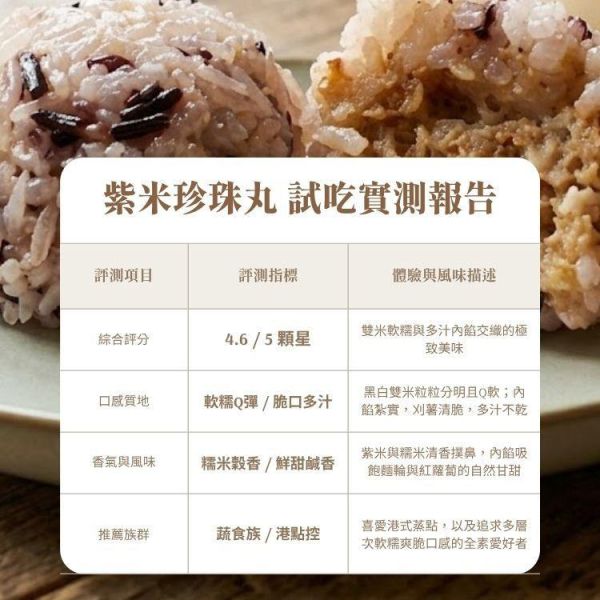 紫米珍珠丸(全素、低糖)-34公克*12顆/包 紫米珍珠丸,蔬食,冷凍,純素,推薦,蔬食推薦,素食推薦