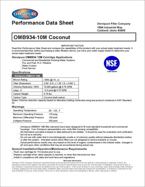 【水易購淨水】美國進口 OMNIPURE CTO活性碳濾心-NSF認證*正品代理商公司貨* 