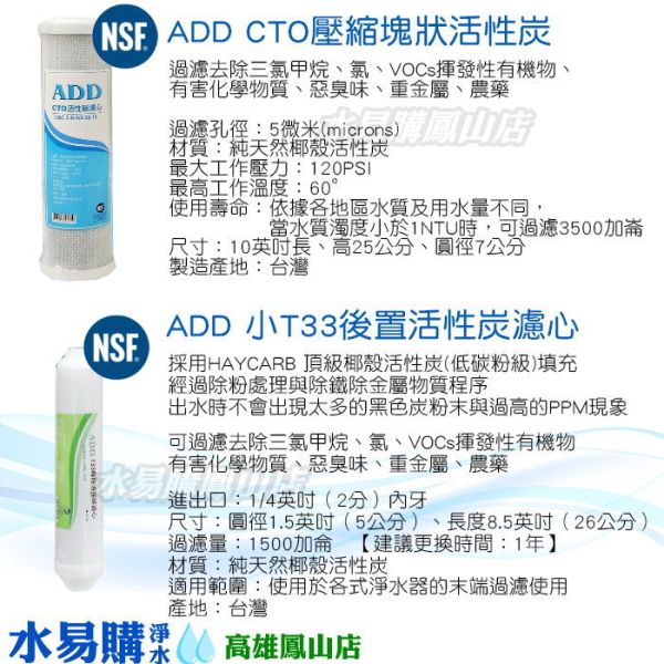 標準型RO純水機1年份濾心-9支裝 (進階版)通過NSF認證-適用於有桶型 RO濾心,水易購,ADD,淨水器,高雄淨水器推薦,RO一年份濾心,10英吋濾心