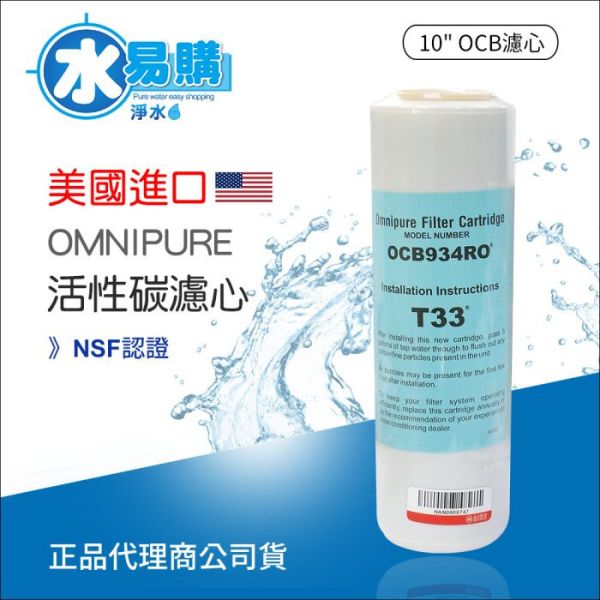 【水易購淨水】美國進口OMNIPURE大T33 顆粒活性炭濾心-NSF認證*正品代理商公司貨* 