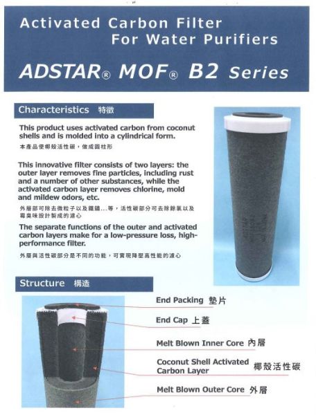 ADD-B2日本銀離子碳纖維活性碳濾心-生飲級(10吋) 