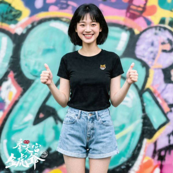 新港奉天宮金虎爺認證授權/霸氣總裁虎頭logo 新港奉天宮金虎爺認證授權/霸氣總裁虎頭logo-衣服 t恤