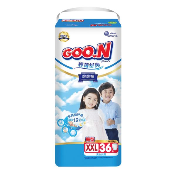 日本 大王尿布 Goo.N 敏感肌設計 黏貼式尿布 褲型尿布 跳跳褲 日本原裝大王 Goo.N 尿布系列,專為寶寶敏感肌設計。柔軟透氣、超強吸收、舒適貼合。提供黏貼式與褲型跳跳褲多尺寸選擇,箱購現貨限宅配配送,給寶寶最安心的呵護。