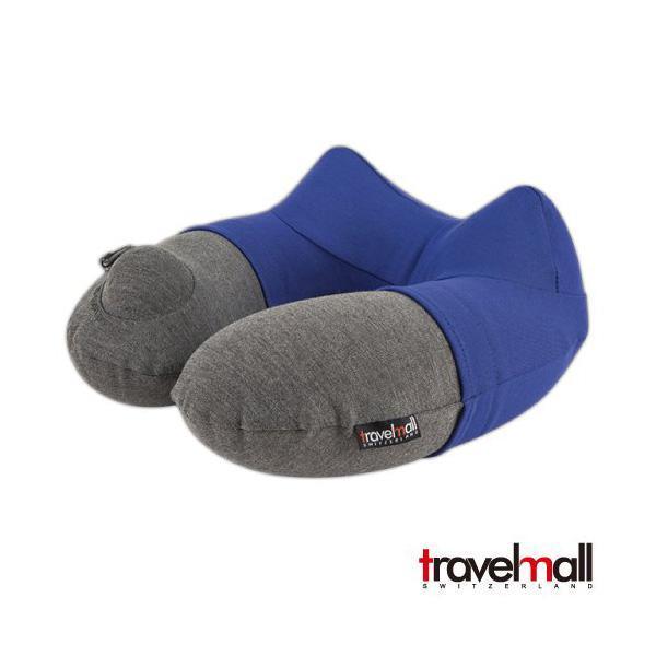 Travelmall 手動旅行充氣枕 藍色 