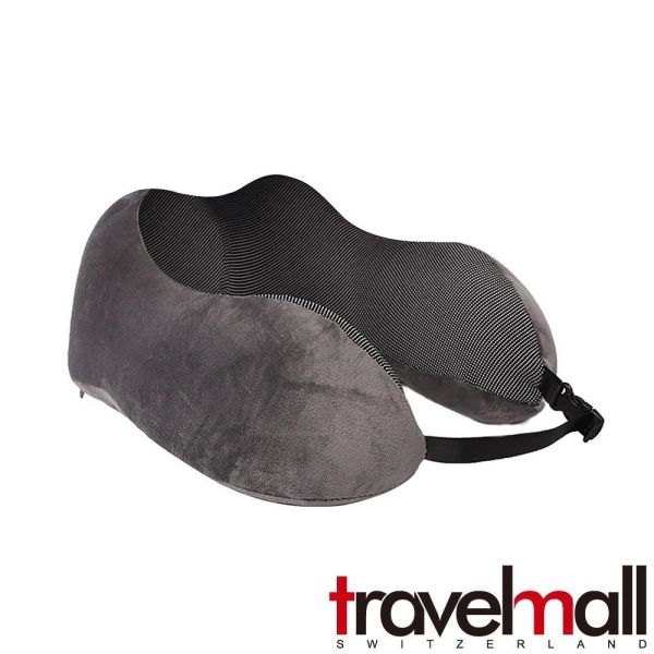 Travelmall 舒適記憶海綿旅行頸枕 灰色 