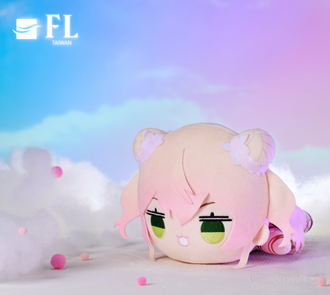 桃鈴音音-絨毛趴姿娃娃 Hololive 絨毛娃娃, Hololive FURYU 娃娃, VTuber 周邊, Hololive Merchandise, 限量收藏娃娃, Anime Plush Doll