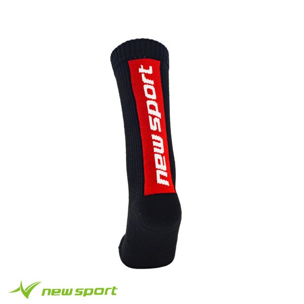 newsport 鈕斯勃 休閒運動長襪【筒後LOGO-黑紅】除臭襪 台灣製造 newsport 運動襪, 鈕斯勃長襪, 台灣製除臭襪, 抗菌運動襪, 透氣機能襪, 緩震長襪, 萊卡運動襪, 精梳棉襪子, 潮流休閒襪推薦