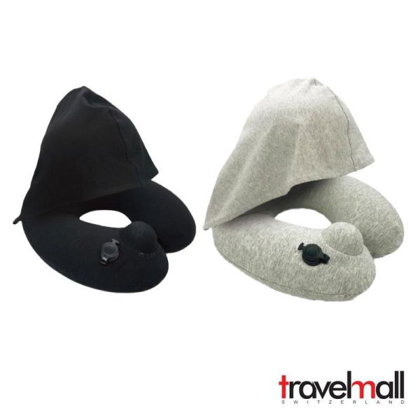 Travelmall 專利3D按壓充氣連帽頸枕 