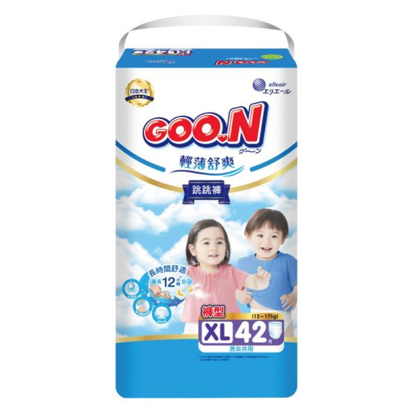 日本 大王尿布 Goo.N 敏感肌設計 黏貼式尿布 褲型尿布 跳跳褲 日本原裝大王 Goo.N 尿布系列,專為寶寶敏感肌設計。柔軟透氣、超強吸收、舒適貼合。提供黏貼式與褲型跳跳褲多尺寸選擇,箱購現貨限宅配配送,給寶寶最安心的呵護。