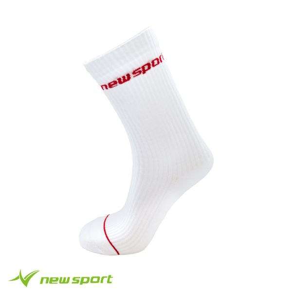 newsport 鈕斯勃 休閒運動長襪【經典LOGO-白紅】除臭襪 台灣製造 newsport 運動長襪, 鈕斯勃LOGO襪, 台灣製除臭襪, 抗菌透氣襪, 緩震長襪, 白色LOGO襪推薦, 萊卡彈性襪, 精梳棉襪子, 運動襪推薦, 經典LOGO運動襪, 台灣製襪子品牌