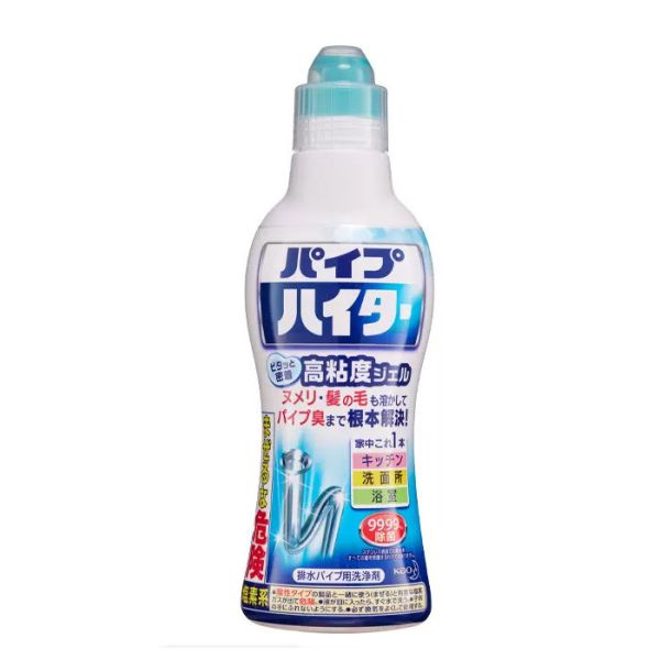 日本 花王 KAO 水管清潔凝膠500ml 強效去污抗菌除臭 廚房浴室適用 日本原裝花王水管清潔凝膠,適用廚房水槽、浴室排水口、洗手台等多處,強效去除髒污毛髮與油脂,防止堵塞並消除異味。高濃度凝膠貼合管壁,橫向噴口設計使用更方便,居家必備的強力通管清潔劑,抗菌、除臭、疏通一次搞定！