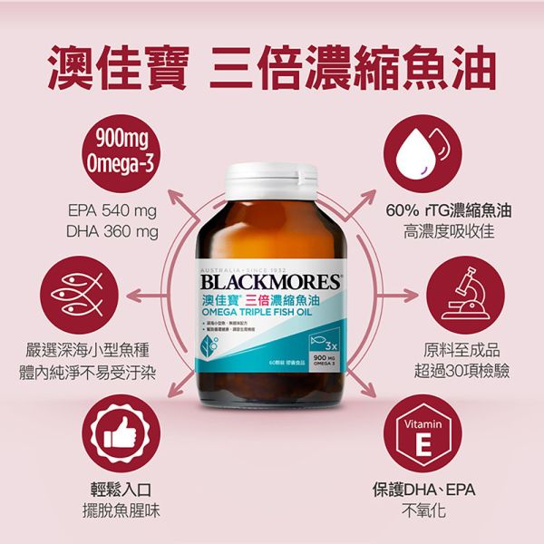 三倍濃縮魚油 (60顆) Omega Triple Fish Oil 澳佳寶, 澳佳寶魚油, 魚油
