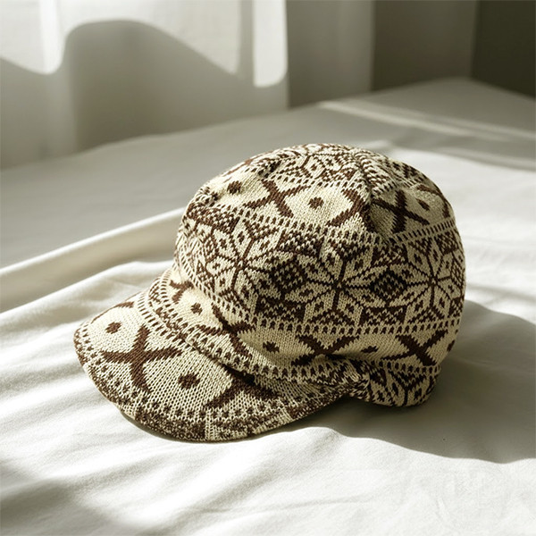 【經典北歐風】費爾島圖騰針織帽｜柔軟保暖・修飾臉型 針織帽,北歐風帽子,費爾島圖騰帽,保暖毛帽,冬季帽子,修飾臉型帽,毛線帽,通勤毛帽,時尚針織帽,百搭帽款