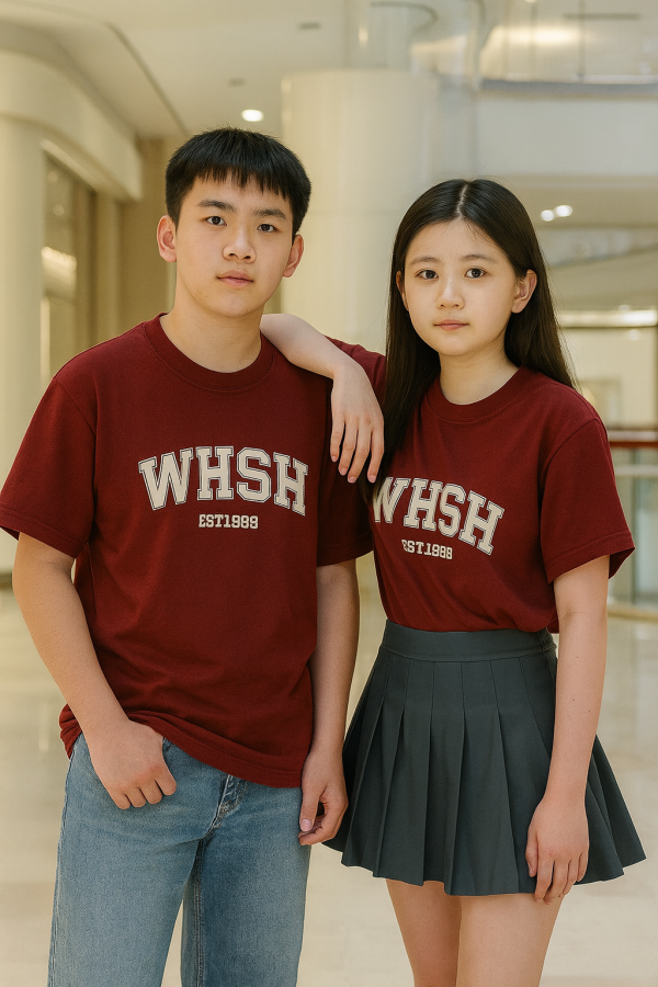 WH經典字母短T T恤,T-shirt,CVC精梳棉,文華高中,WHSH,寧夏日常,字母短T,精梳棉T-shirt,休閒T-shirt 推薦,百搭 T 恤,休閒服飾,日用品,療癒商品,生活選物,網路商店,瑪琪朵嚴選,質感生活,網路選物店,校園紀念品