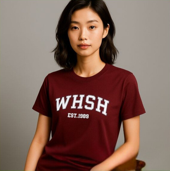 WH經典字母短T T恤,T-shirt,CVC精梳棉,文華高中,WHSH,寧夏日常,字母短T,精梳棉T-shirt,休閒T-shirt 推薦,百搭 T 恤,休閒服飾,日用品,療癒商品,生活選物,網路商店,瑪琪朵嚴選,質感生活,網路選物店,校園紀念品