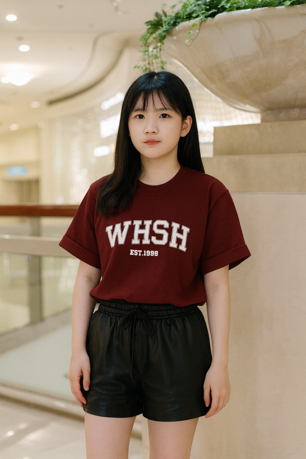 WH經典字母短T T恤,T-shirt,CVC精梳棉,文華高中,WHSH,寧夏日常,字母短T,精梳棉T-shirt,休閒T-shirt 推薦,百搭 T 恤,休閒服飾,日用品,療癒商品,生活選物,網路商店,瑪琪朵嚴選,質感生活,網路選物店,校園紀念品