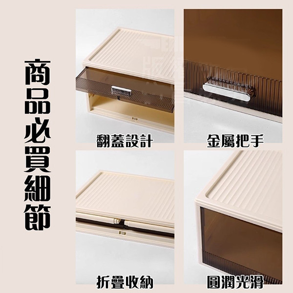 【多用途翻蓋收納盒】自由疊加分類・上掀開取方便・結構穩固不變形 