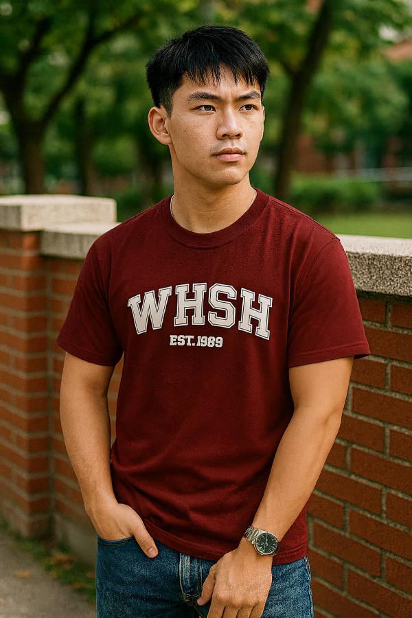WH經典字母短T T恤,T-shirt,CVC精梳棉,文華高中,WHSH,寧夏日常,字母短T,精梳棉T-shirt,休閒T-shirt 推薦,百搭 T 恤,休閒服飾,日用品,療癒商品,生活選物,網路商店,瑪琪朵嚴選,質感生活,網路選物店,校園紀念品