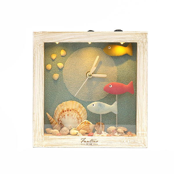海洋深呼吸 手工木作時鐘-海底派對 魚右 家居品, 時鐘, 原木時鐘, 海洋時鐘, 手工時鐘, 療癒時鐘