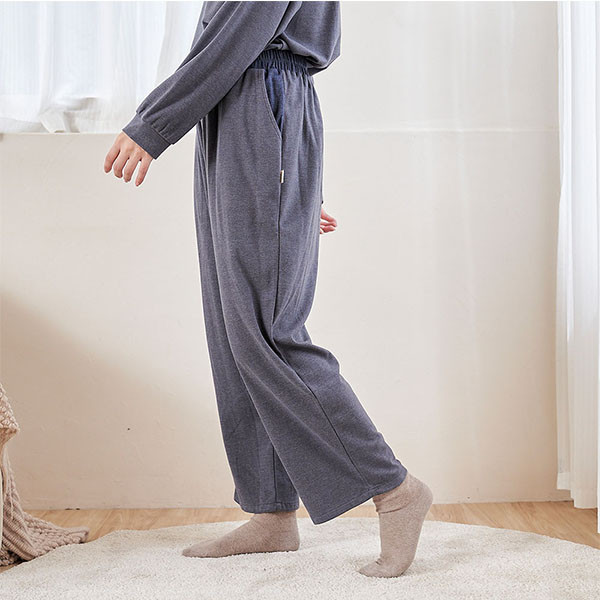 柔軟蠶絲布配色長褲-共2色 