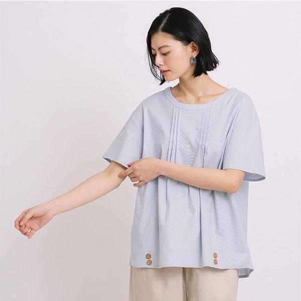 透氣棉麻釦子裝飾上衣-共2色 