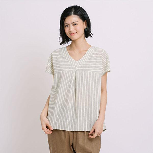 夏日清爽條紋連袖上衣-共2色 