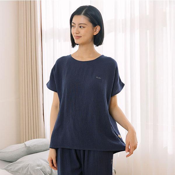 呼吸二重紗連袖上衣-共2色 