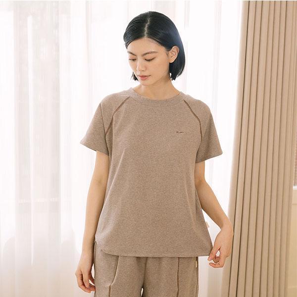 MIT有機棉車線配色三分袖上衣-共2色 