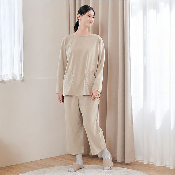 FLEECE搖粒絨口袋造型上衣套裝-共2色 