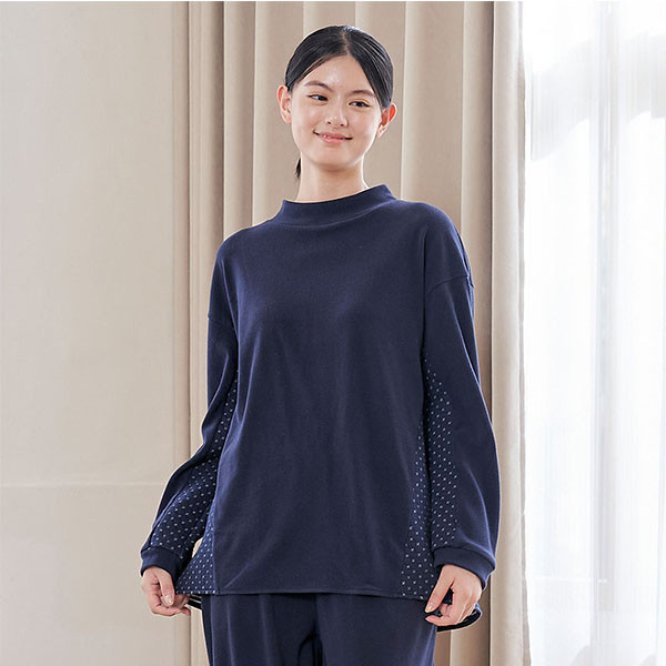 FLEECE搖粒絨半高領拼接上衣-共2色 